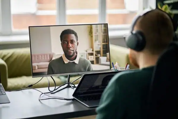 Man attending online mediation Skegness MIAMS session